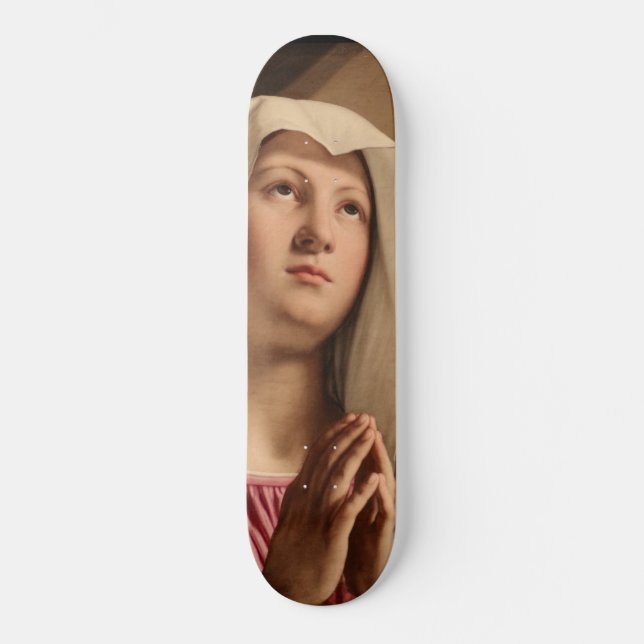 Lady Madonna Praying (Virgin Mary) (Christian Art) Skateboard (Front)