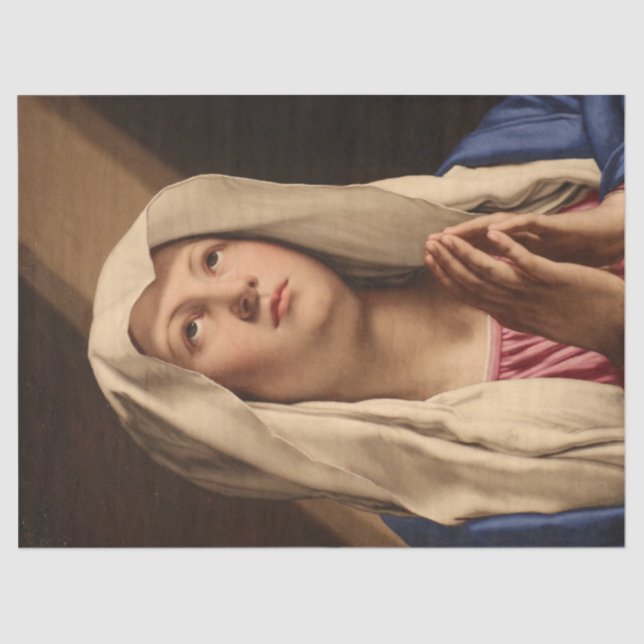 Lady Madonna Praying (Virgin Mary) (Christian Art) Tissue Paper (Front)