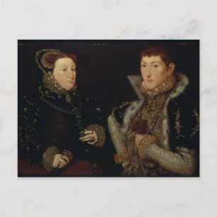 Lady Mary Nevill and her son Gregory Fiennes Postcard