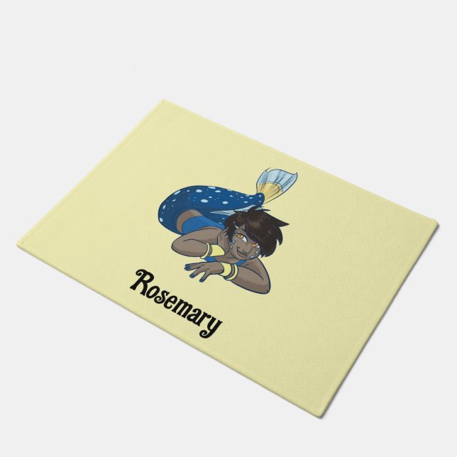 Lady mermaid custom name doormat (Angled)