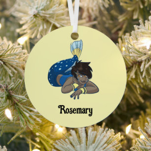 Lady mermaid custom name metal tree decoration