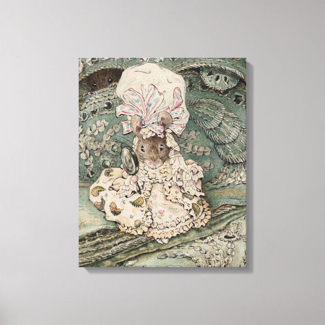 Lady Mouse in a Mob Cap (by Beatrix Potter) Canvas Print (Front)