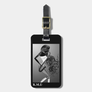 Lady Musician Saxophonist Luggage Tag