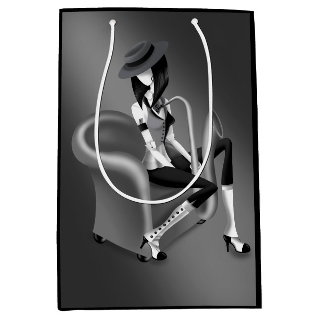 Lady Musician - Vintage Jazz Elegance Medium Gift Bag (Front)