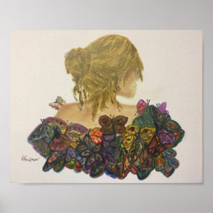 Lady 'N Butterflies Canvas Print