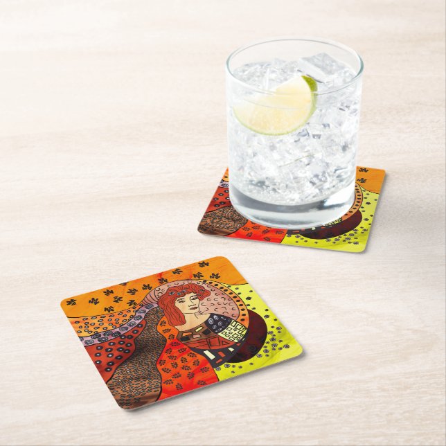 Lady Nature Square Paper Coaster (Insitu)