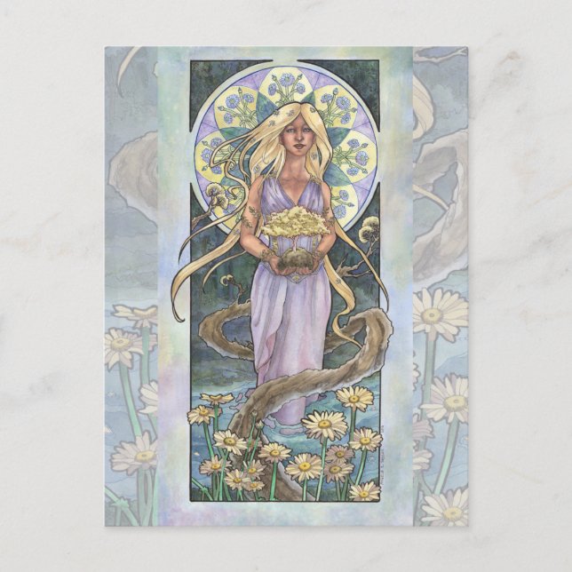 Lady of April Art Nouveau Birthstone Series Postcard (Front)