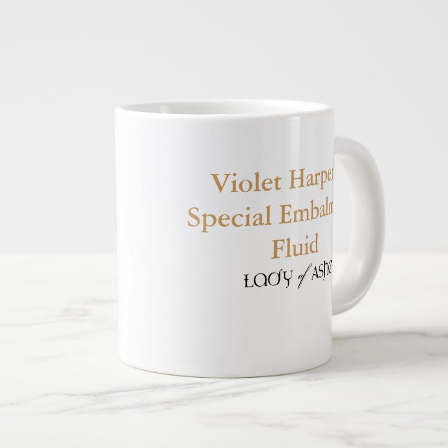 Lady of Ashes Jumbo Mug - Embalming Fluid (Front Right)