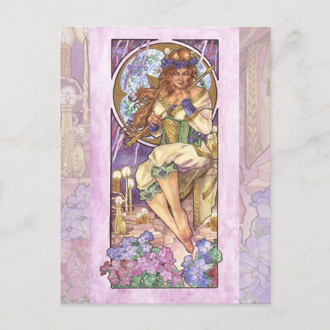 Lady of February Art Nouveau Birthstone Series Postcard (Front)