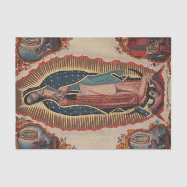 Lady of Guadalupe, 1780 by Sebastian Zalcedo Tissue Paper (Front)