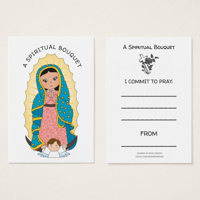 Lady of Guadalupe Spiritual Bouquet Prayer Card (Front & Back)