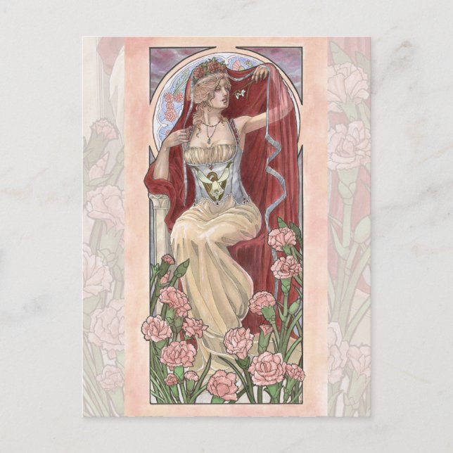 Lady of January Art Nouveau Birthstone Series Postcard (Front)