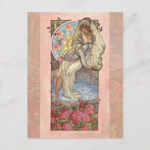 Lady of June Art Nouveau Birthstone Series Postcard