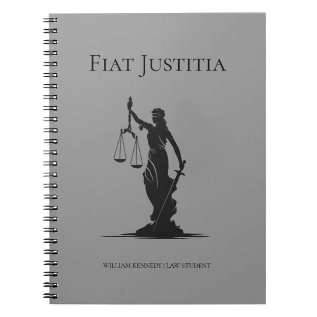 Lady of Justice Study Journal Grey Law Student  (Front)