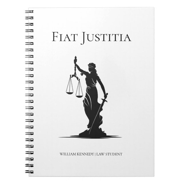 Lady of Justice Study Journal White Law Student  (Front)