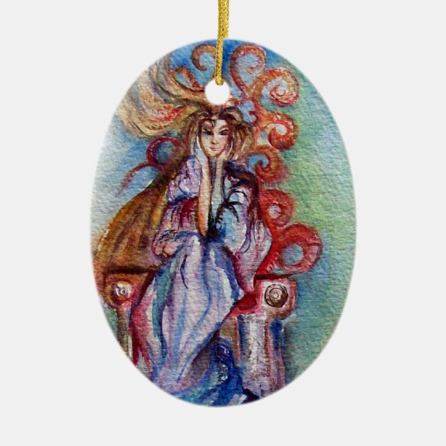 LADY OF LAKE , Magic and Mystery Ceramic Tree Decoration (Front)