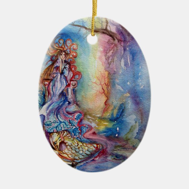 LADY OF LAKE , Magic and Mystery Ceramic Tree Decoration (Front)