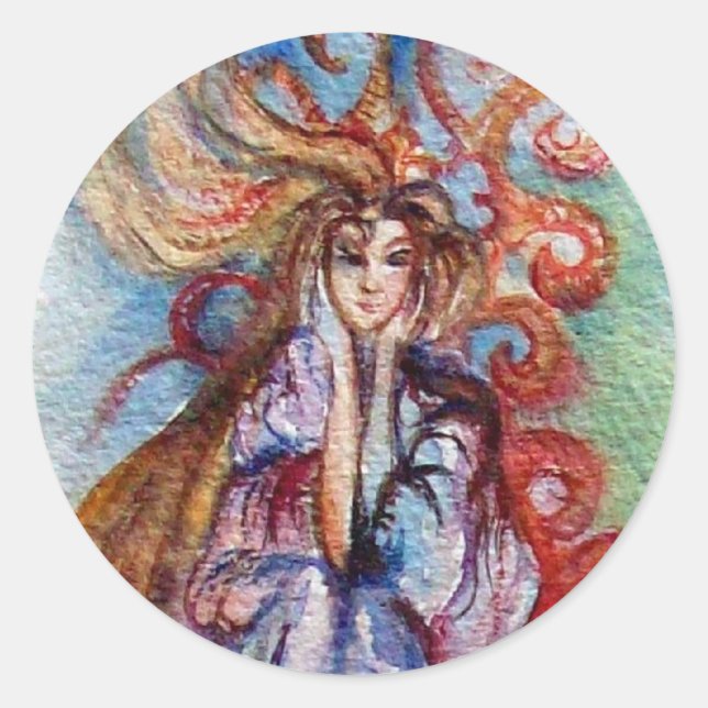 LADY OF LAKE , Magic and Mystery Classic Round Sticker (Front)