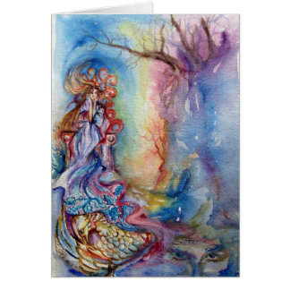 LADY OF LAKE ,Magic and Mystery Fantasy Watercolor