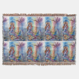 LADY OF LAKE , Magic and Mystery Throw Blanket