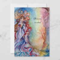 LADY OF LAKE , vibrant  blue pink gem burgundy