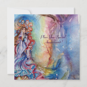 LADY OF LAKE vibrant bright blue pink purple white