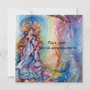 LADY OF LAKE vibrant bright blue pink purple white Announcement
