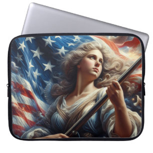 Lady Of Liberty - Patriotism Art Laptop Sleeve