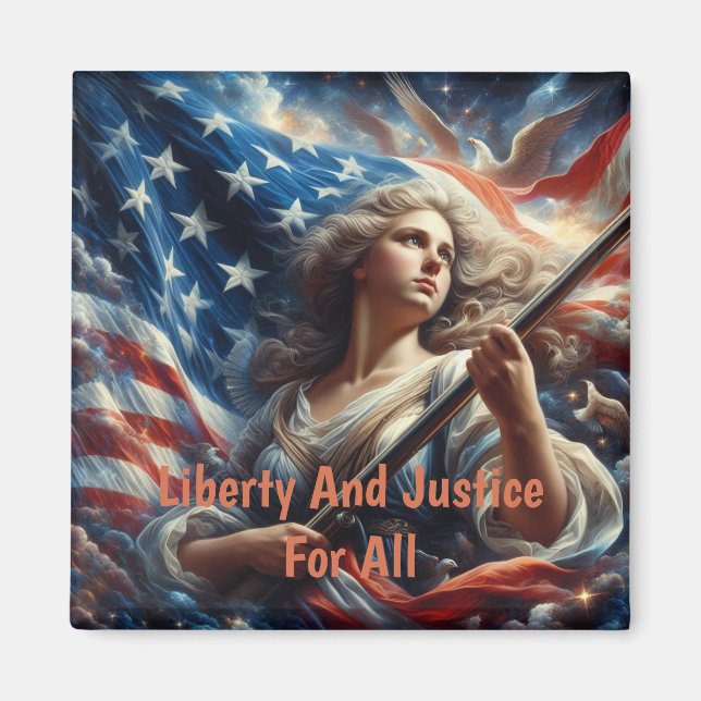 Lady Of Liberty - Patriotism Art Magnet (Front)