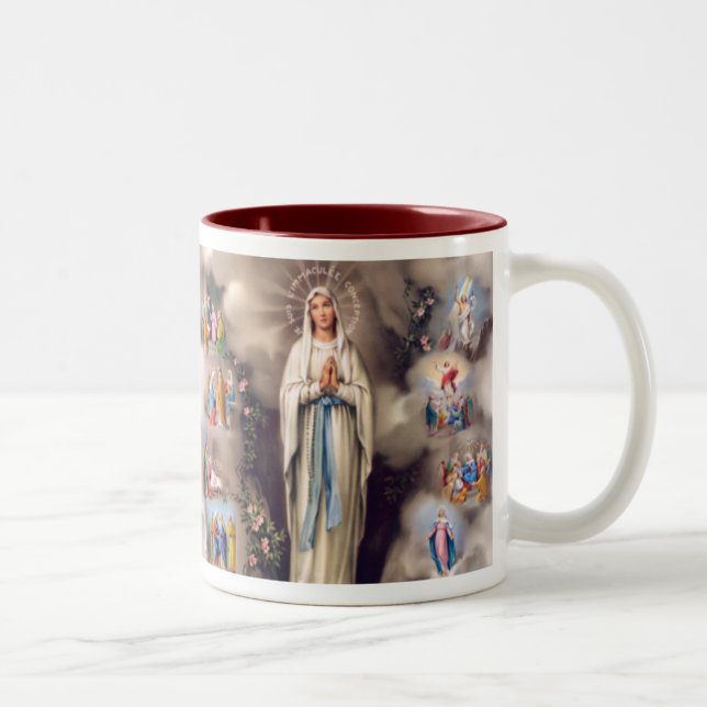 Lady of Lourdes Two-Tone Coffee Mug (Right)