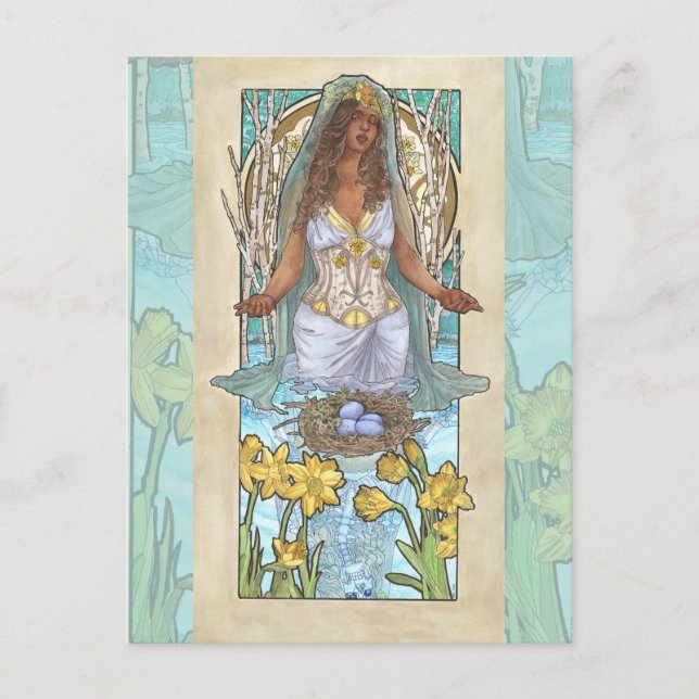 Lady of March Art Nouveau Birthstone Series Postcard (Front)