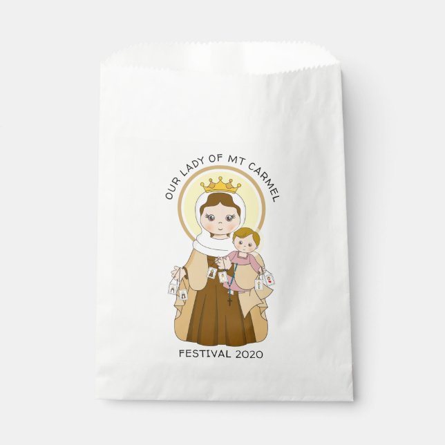 Lady of Mount Carmel Jesus Scapular Religious Favour Bags (Front)