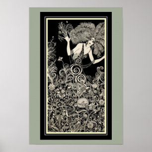 Lady of Nature Art Nouveau Poster 13 x 19