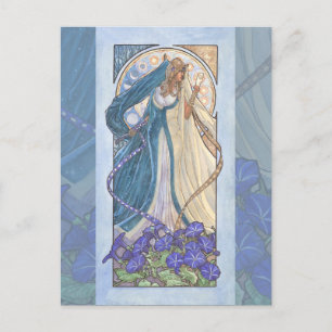 Lady of September Art Nouveau Birthstone Series Postcard