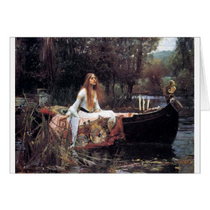 Lady of Shallot antique art painting