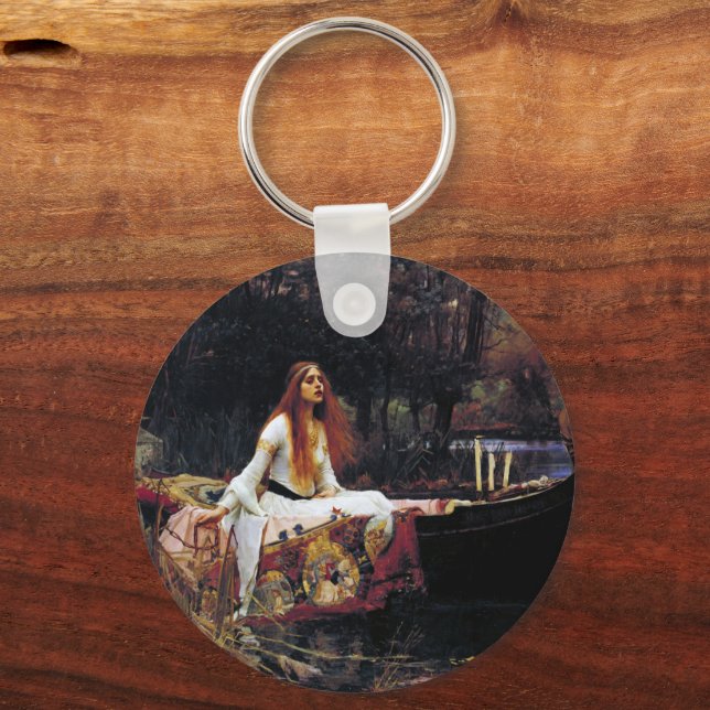 Lady Of Shallot Boat JW Waterhouse Romantic Art Key Ring (Front)