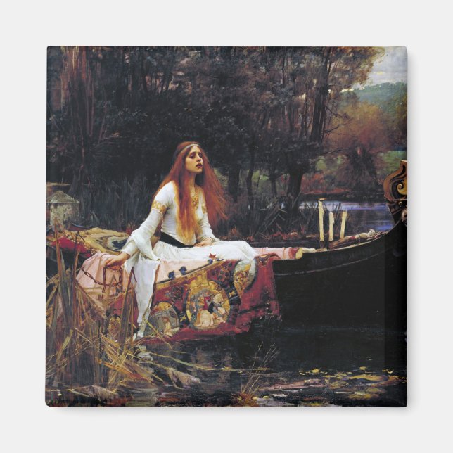 Lady Of Shallot on Boat J.W. Waterhouse Fine Art Magnet (Front)