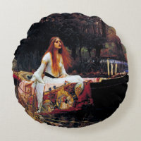 Lady Of Shallot on Boat JW Waterhouse Art Throw