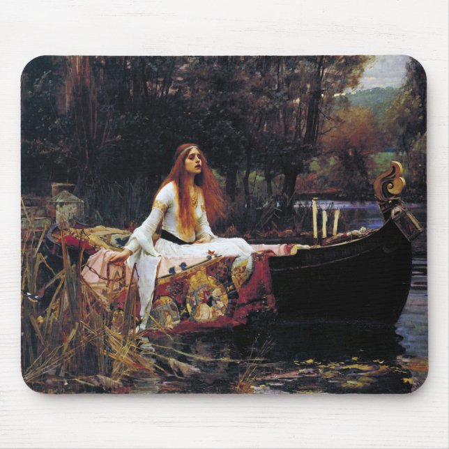 Lady Of Shallot on Boat JW Waterhouse Fine Art Mouse Mat (Front)