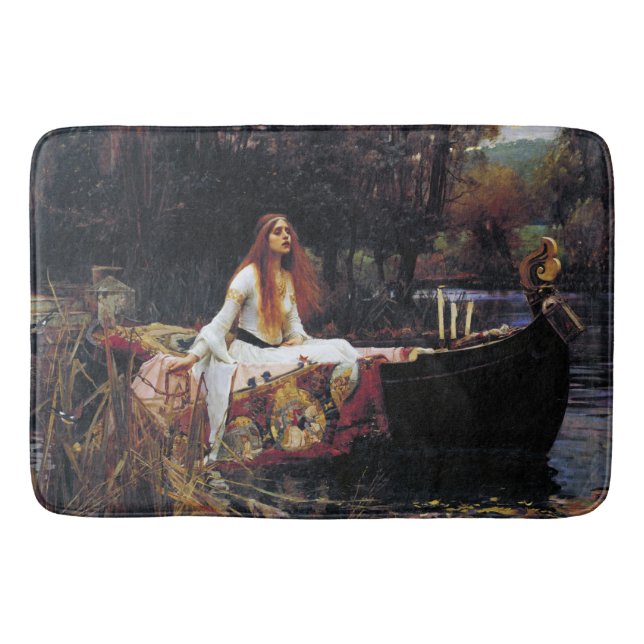 Lady Of Shallot on Boat Waterhouse Art Bath Mat (Front)