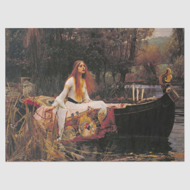 Lady of Shalott by John William Waterhouse Tissue Paper (Front)