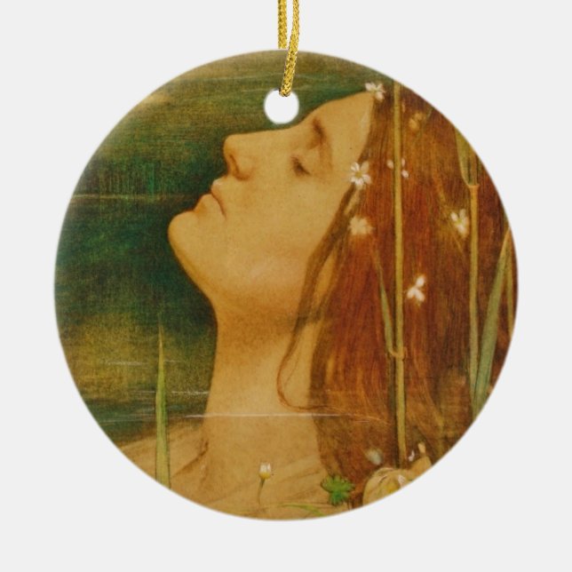 Lady of Shalott Ceramic Tree Decoration (Front)