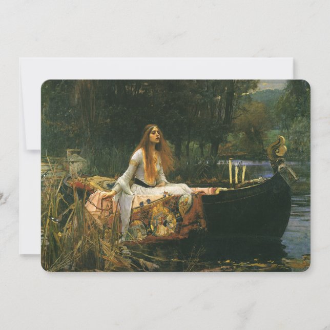 Lady of Shalott On Boat by John William Waterhouse (Front)
