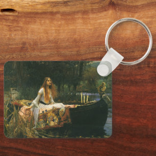 Lady of Shalott On Boat by John William Waterhouse Key Ring