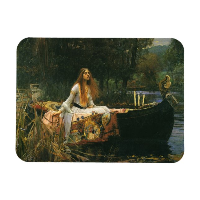 Lady of Shalott On Boat by John William Waterhouse Magnet (Horizontal)