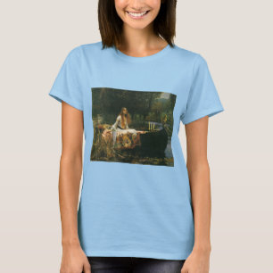 Lady of Shalott On Boat by John William Waterhouse T-Shirt