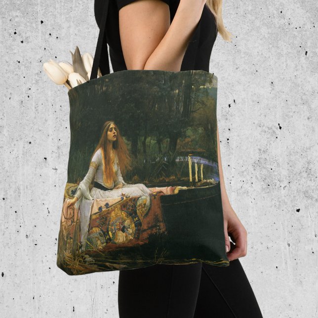 Lady of Shalott On Boat by John William Waterhouse Tote Bag (Creator Uploaded)