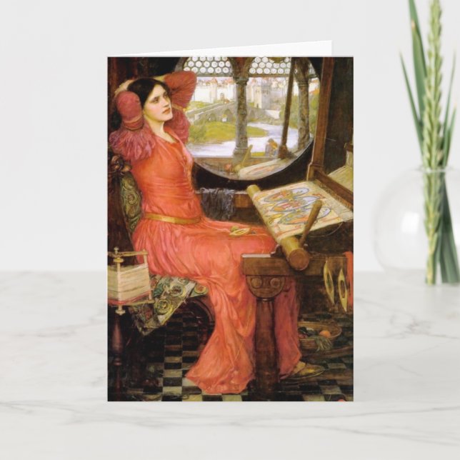 Lady of Shalott  Sitting at Her Desk Card (Front)