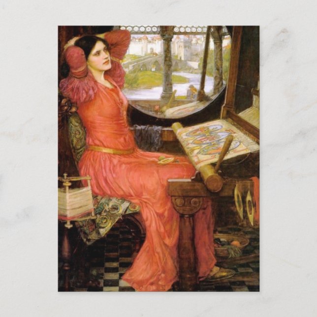 Lady of Shalott  Sitting at Her Desk Postcard (Front)