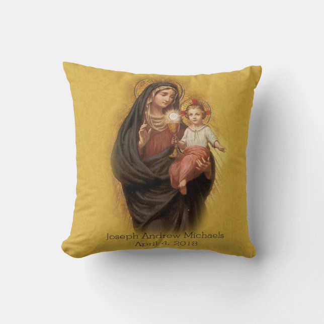 Lady of the Blessed Sacrament Mary Jesus Communion Cushion (Front)